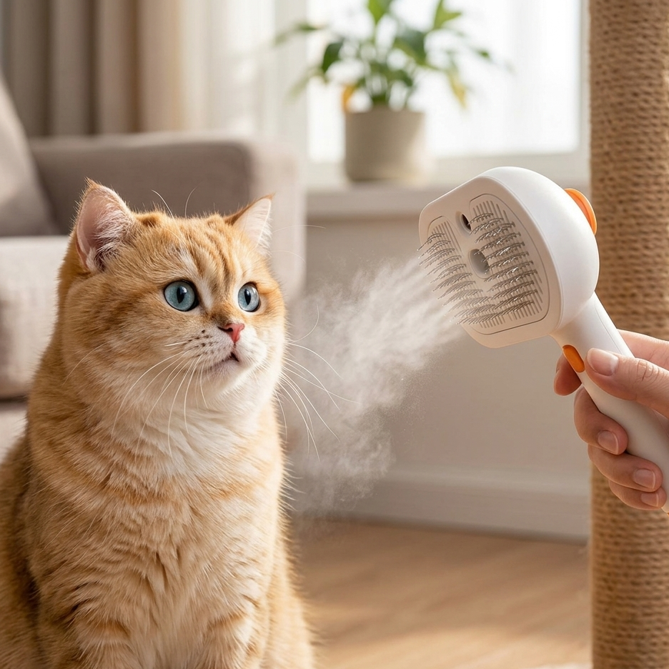3-in-1 Electric Pet Grooming Steam Brush